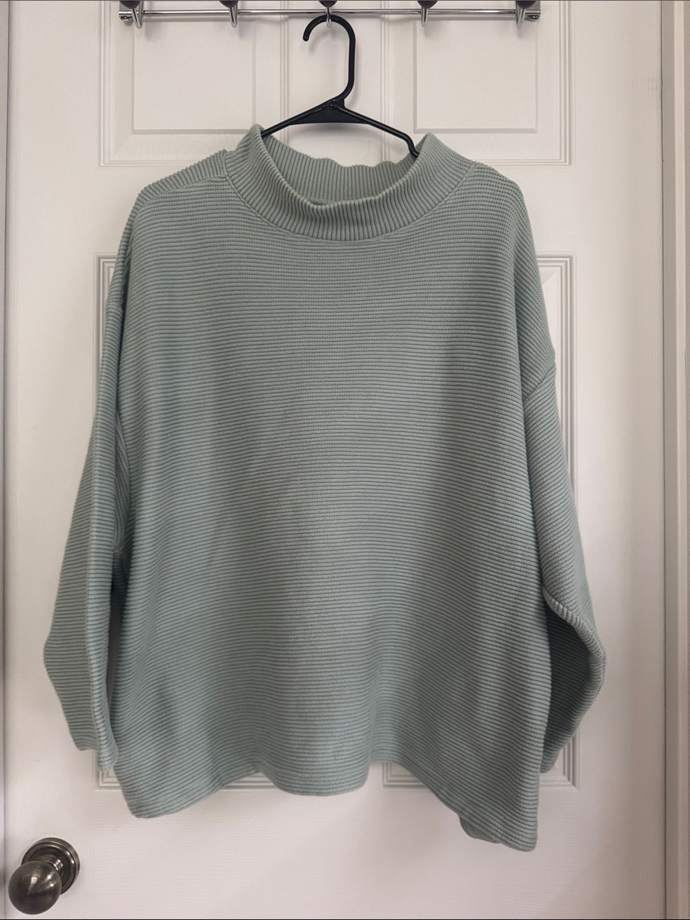 Madewell Light Sage Ribbed Mock Neck Women's Pullover